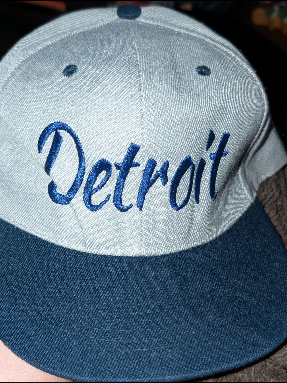 Detroit Script Two-Tone Baseball Cap - Blue/Light Blue